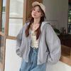 Women Summer Solid Color Loose Fit Sunscreen Clothing Jacket Female New Appear Thin Hooded Long Sleeved Sunscreen Clothing Coat