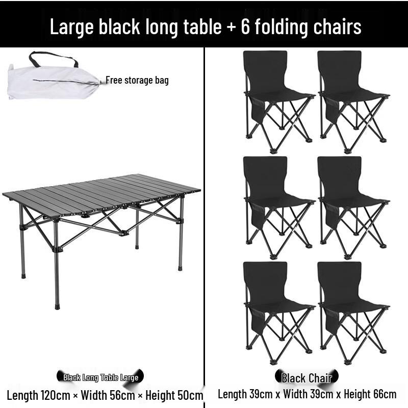 ZISIZ Portable Camping Outdoor Folding Table & Chair Set