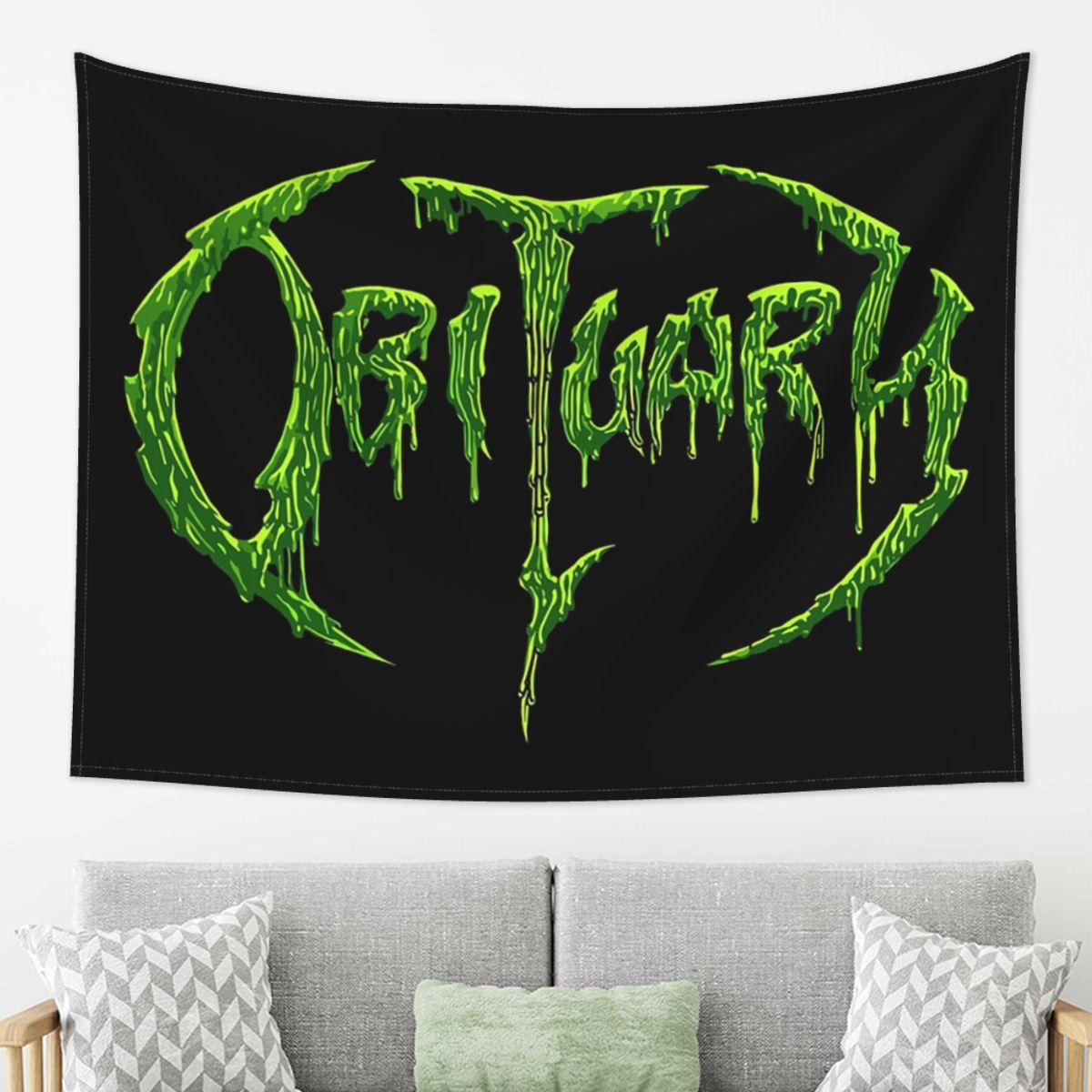 

Adult Obituary Band Logo Death Metal Trucker Tapestry Wall Hanging Aesthetic Home Decor Tapestries for Living Room Bedroom 74x94cm(29x37in)
