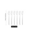 6Pcs Silver Tableware Set Knife Fork Long Handle Spoon Dinnerware Dessert Flatware Matte Cutlery Stainless Steel Silverware