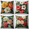 Art Floral Print Pattern Home Decor Pillowcase Bedroom Living Room Sofa Decoration Polyester Cushion Cover With Zipper