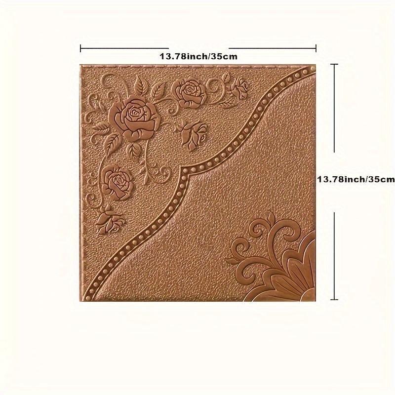 3D Floral Pattern Wall Tile Stickers, Self-Adhesive Ceiling Stickers, Easy to Apply and Remove,  for Kitchen Living Room Bathroom Hallway