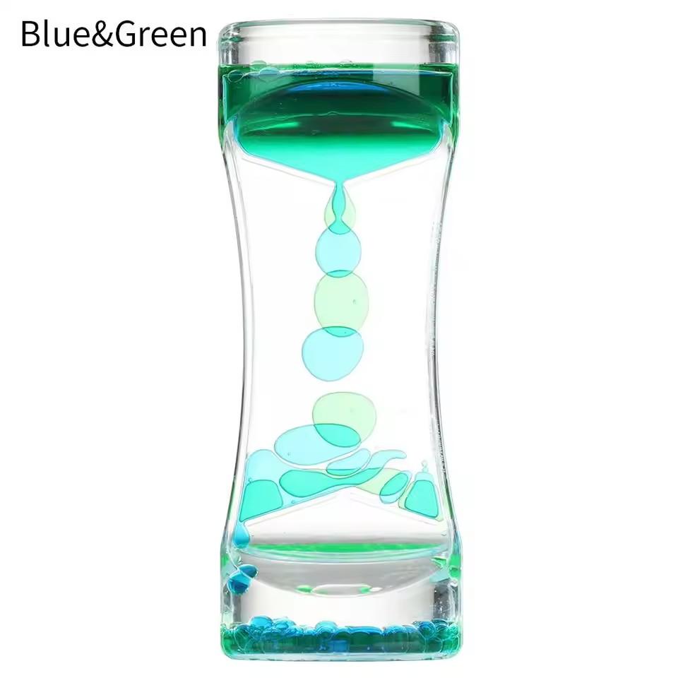 1PC Liquid Motion Bubbler Hourglasses Timer Movement Sensory Toys for Kids Adults Stress Relief Props Home Office Desktop Decor