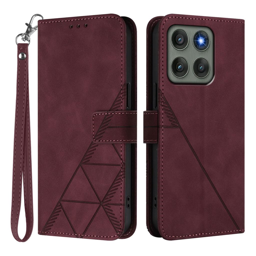 For Motorola Edge 60 Pro 5G Leather Case with Hand Strap Wallet Stand Phone Cover