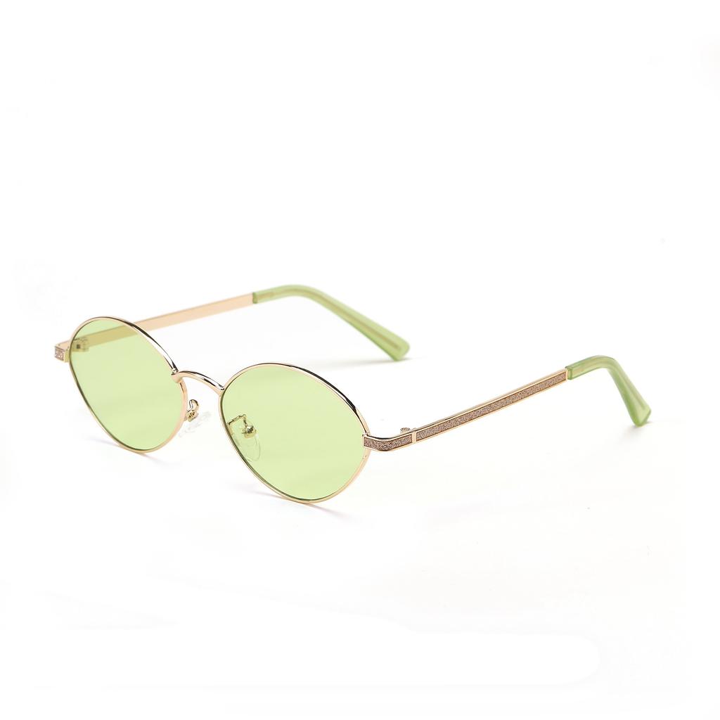 Glasses 95112 Oval Color Lenses Small Frame Rap With Sunglasses Women'S Sunglasses Men