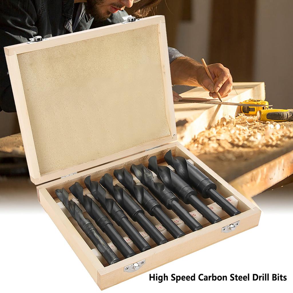 8pcs/Lot 14-25mm High Speed Carbon Steel Drill Bits HSS Reduced Shank HSS Drill Bits Twists Drill Bit Set