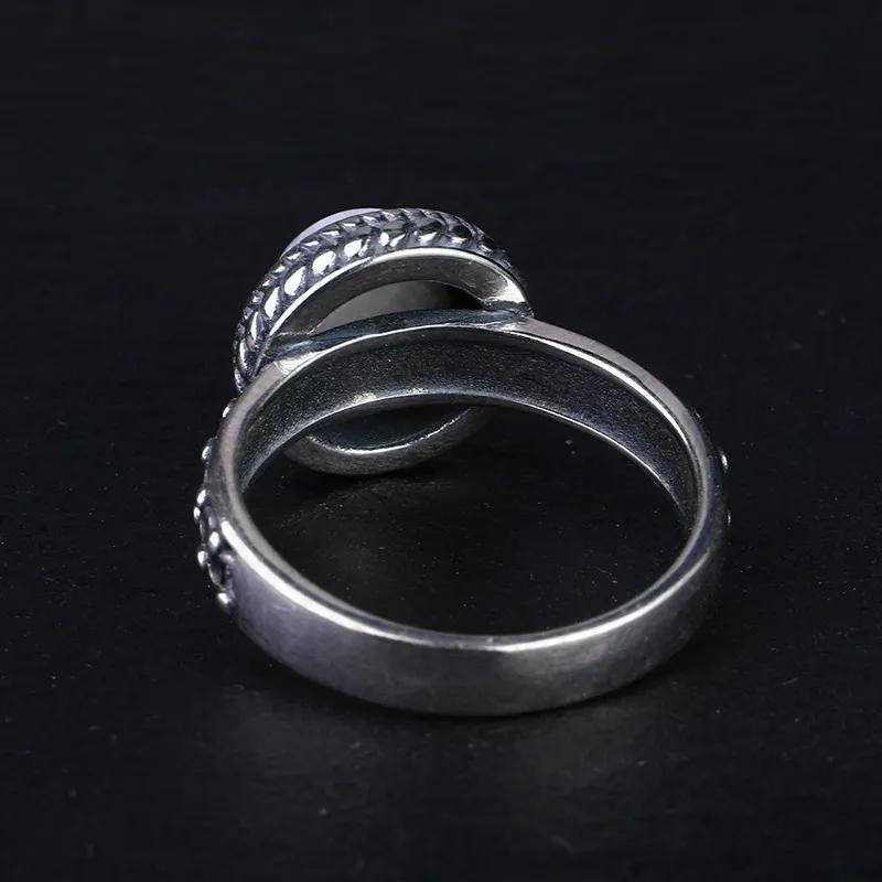 New Fashion 9MM Round Natural Moonstones Rings Women's CopperJewelry Ring  High Quality Gifts Vintage Fine Jewelry