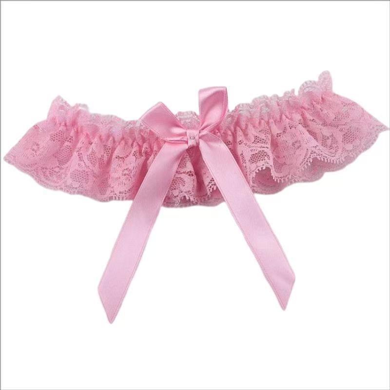Wedding Garter Lace Floral Sexy Leg Garter Belt White Bowknot Bridal Lingerie Lace Leg Ring Loop Party Cosplay Suspender