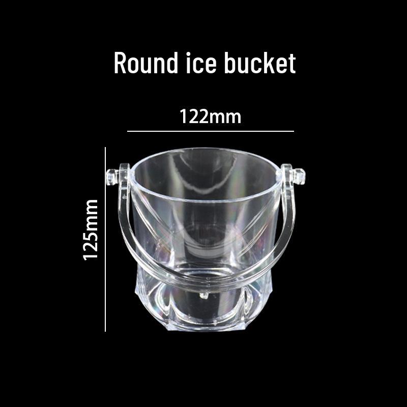 Yuanbao Transparent Plastic Ice Bucket for Wine, Beer, and Champagne - Handheld with Ears
