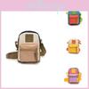 Kids Casual Canvas Crossbody Bag With Polyester Lining And Fun Pattern For School Outings
