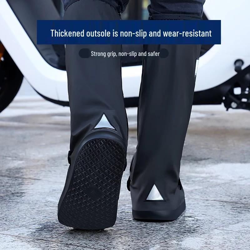 Waterproof Non-Slip High-Top Rain & Snow Shoe Covers for Outdoor Cycling - Unisex, Wear-Resistant, Sandproof, Thickened