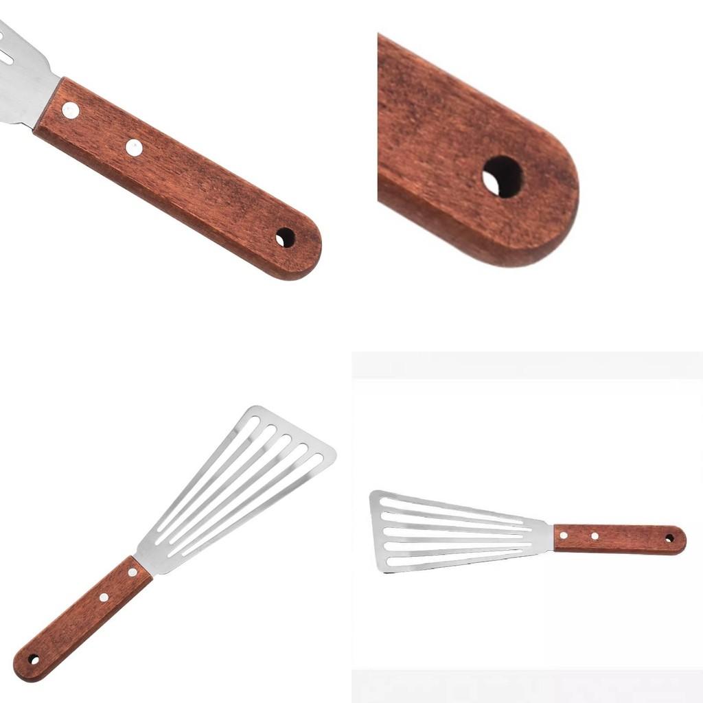 Durable Non-slip Fish Turner With Heat Resistant Wooden Handle For Kitchen Use
