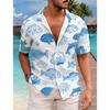 Herre Klassisk Retro Havdyr Print Kortærmet Skjorte Dinosaur Print Top