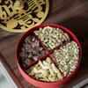 Divided Spring Festival Snack Serving Tray Traditional Chinese Style Nut Serving Bowl with Lid Round New Year Snack Platter