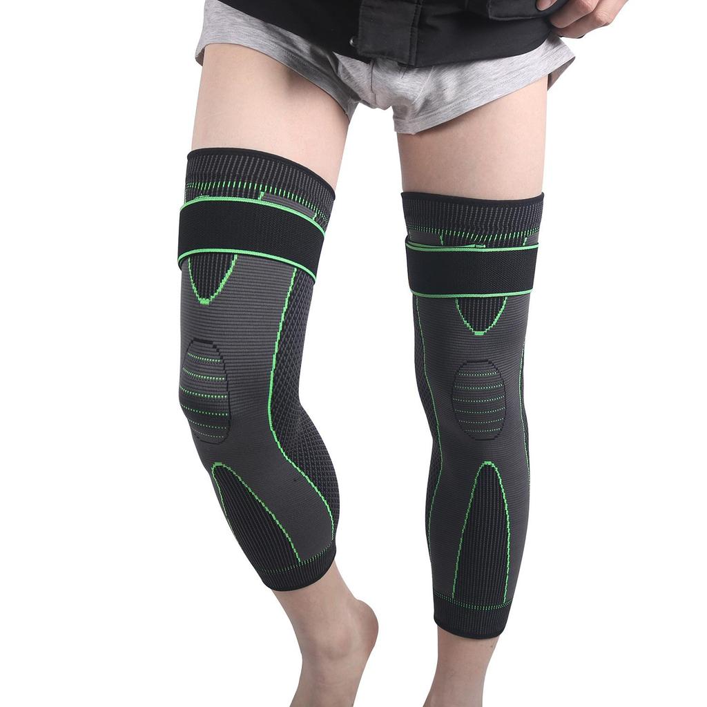 OLIKEI Bandage Compression Knee Sleeve Full Leg Knee Pads Elastic Knee Brace Sports Warm Long Knee Support for Basketball Running Fitness