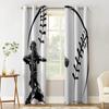 Baseball Catcher Baseball Player Black White Blackout Curtains For Kitchen Bedroom Kids Room Window Curtains for Living Room