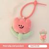 Cute Cartoon Plush Tulip Keychain Soft Stuffed Flower Dolls Bag Pendant Kawaii Plush Flower Decoration Accessories Girls Gifts