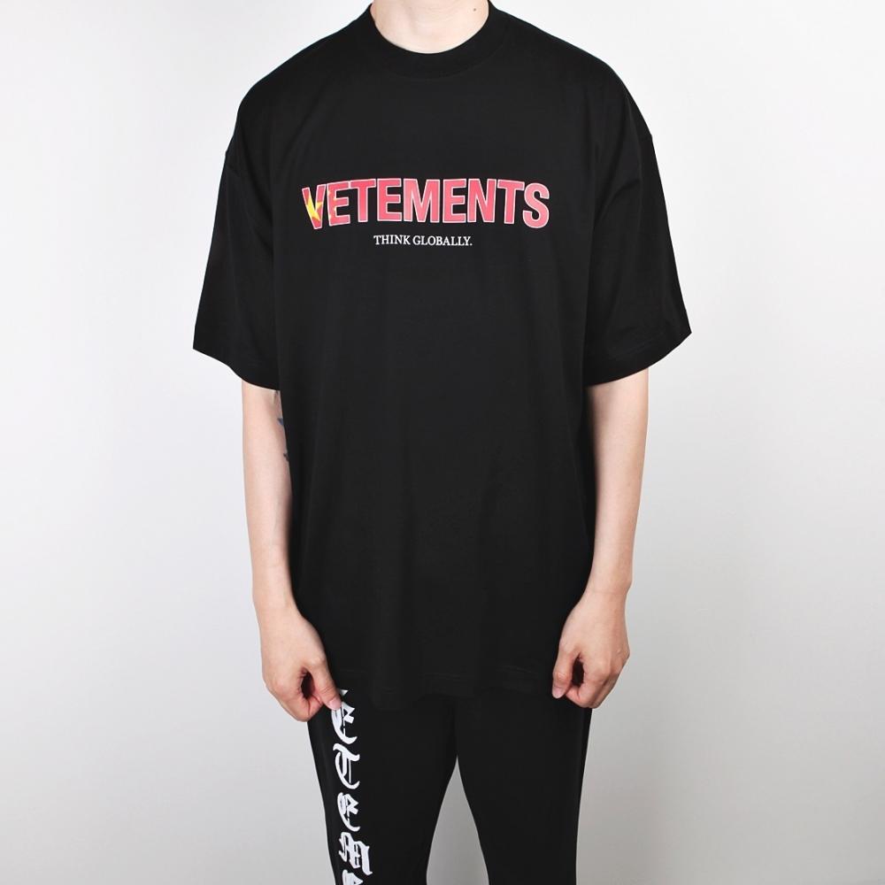 

Футболка Vetements с коротким рукавом и логотипом Five Star, круглая черная UA52TR280C