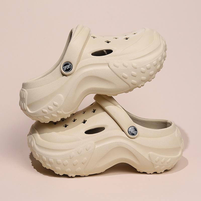 2025 pantofi populari cu talpă cu găuri, papuci cool cu vârf în pungă, cu talpă groasă, anti-alunecare, de purtat pentru femei, plajă la malul mării, senzație de călcat pe rahat, bărbați