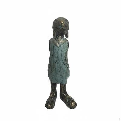 Standing Hare Statue Creative Design Resin Bunny Figurine Hand-Painted