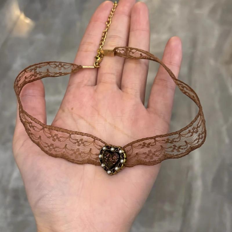 Fashion Sexy Lace Necklace For Women Girls Vintage Lace Collarbone Chain Necklace Neck Jewelry Accessories