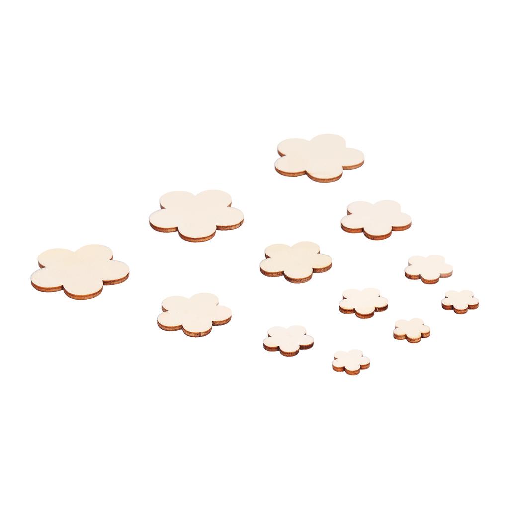 100 szt. DIY Niedokończone Drewniane Kawałki Kształt Kwiatu Śliwy Rękodzieło do Kartki z Życzeniami Dekoracja Albumu