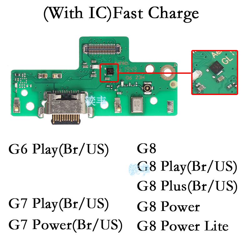 Usb Dock Charger Connector for Motorola Moto G6 G7 G8 Power Plus Play Lite Us Brazil Version Charging Board Module Flex Ports