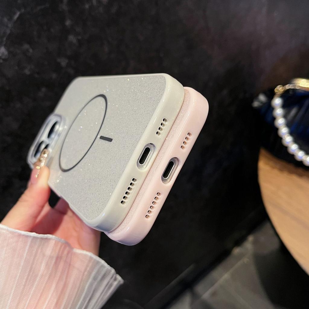 Customized high-value IMD glitter light luxury fashion magnetic suction solid color simple application Apple 11 mobile phone case 11/11