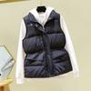 Yousheng Winter Women Vest Coat Thickened Padded Zipper Closure Stand Collar Neck Protection Sleeveless Solid Color Windproof Heat Retention Outdoor