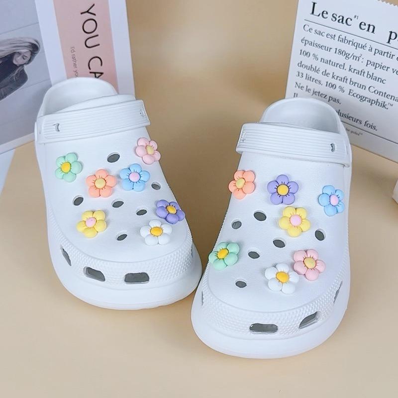 14PCS Fashion Shoe Charms Set Accessories Hole Shoe Buckle Cute Colorful Flowers Resin DIY Shoes Decorations for Bogg Bag