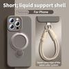 Magsafe Magnetic Bracket Liquid Silicone Phone Case For IPhone 13 14 15 16 17 Pro Max With Hanging Rope Anti fall Protective Cover