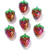 DanLingJewelry 20Pcs Transparent Acrylic Strawberry Beads AB Color Plated Fruit Loose Beads for DIY Jewelry Making