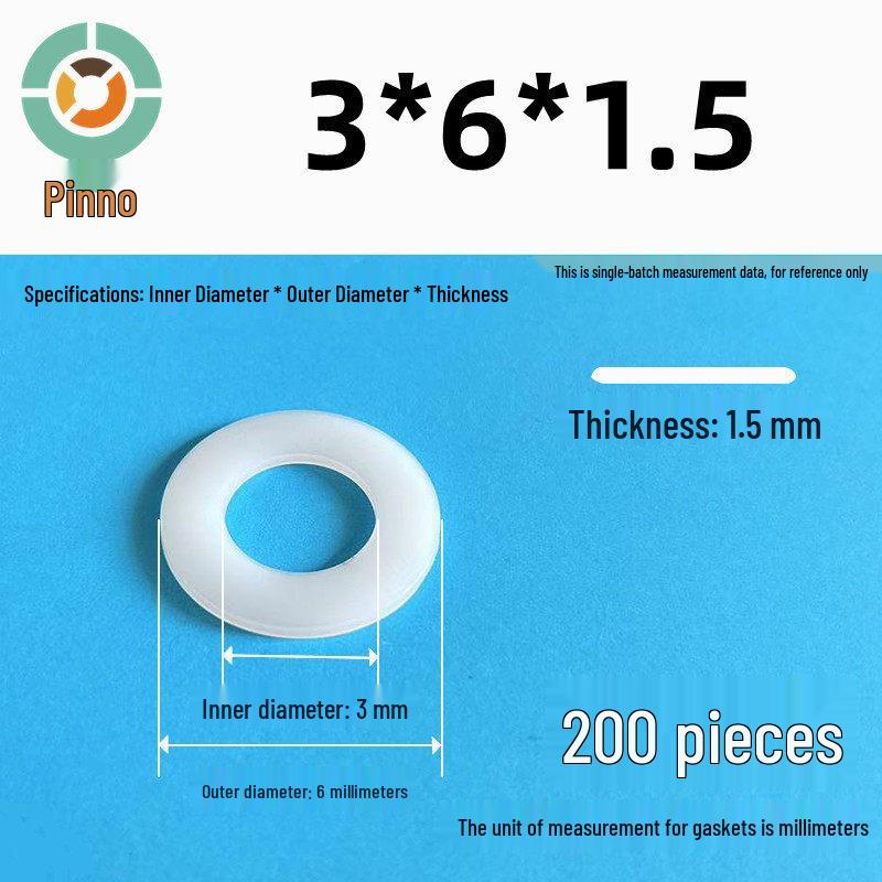Thickened Nylon Plastic Flat Washer: Hard Plastic Gasket M2-M16