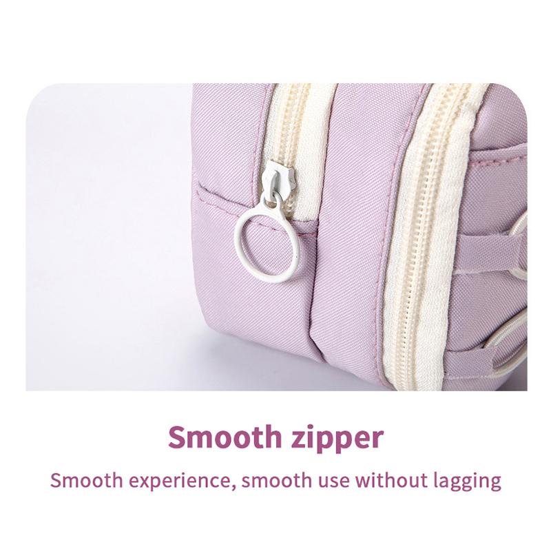 Simple Large Capacity Student Pencil Case Multi-Layer Flip Style Cute Pencil Pouch Ins Canvas Gel Pen Organizer Kids