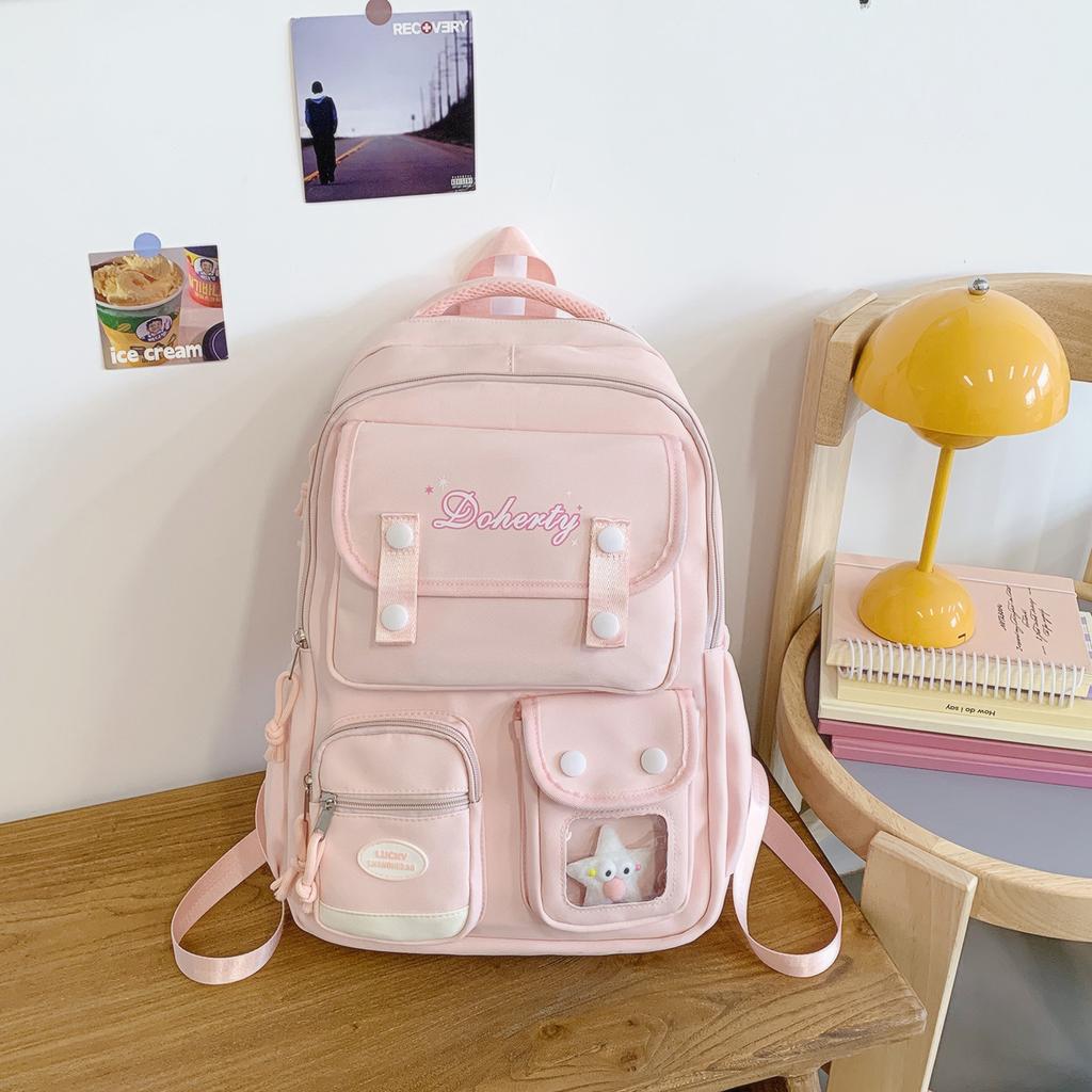 Backpack Women's Large Capacity Leisure Student School Bag Campus Wind Outdoor Mountaineering Light Travel Backpack