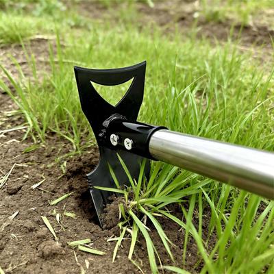 Estrattore di erbacce 2 in 1 con manico lungo, diserbante manuale regolabile, rastrello manuale per erbacce e zappa da giardino resistente con guanti