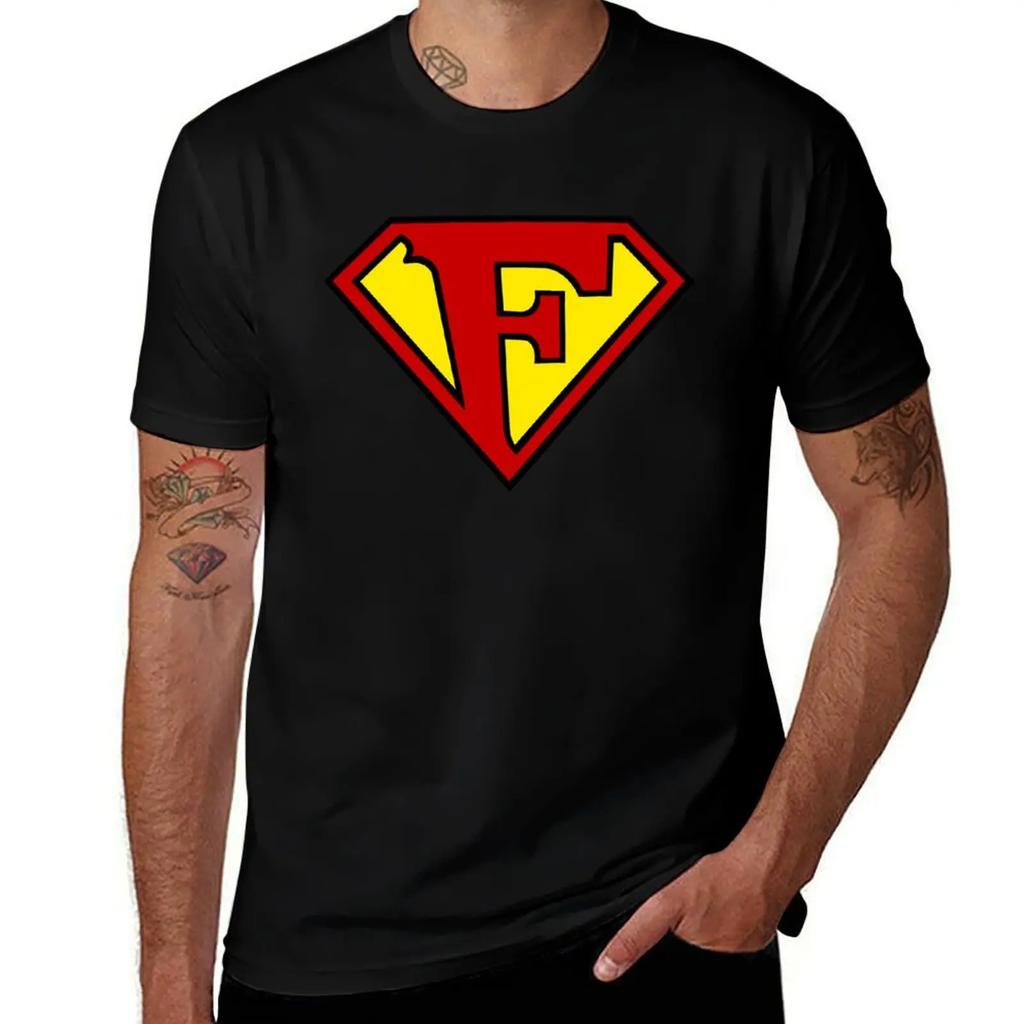 Super F T-Shirt cute tops Aesthetic clothing plus sizes oversized T-shirt men