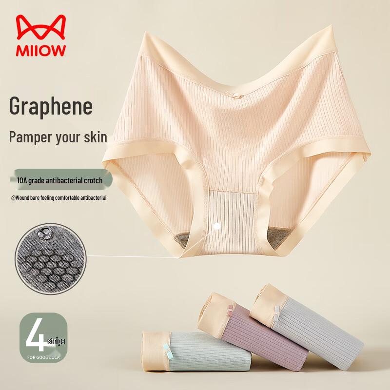 

Miiow Women s High-Waist Tummy Control Graphene Briefs (4-Pack) XL
