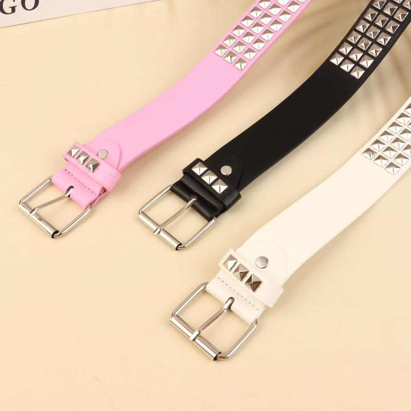 Buckle Belt Metal Vintage Men Women Belt Pu Leather Waistband Jeans Pants Decorative Belt