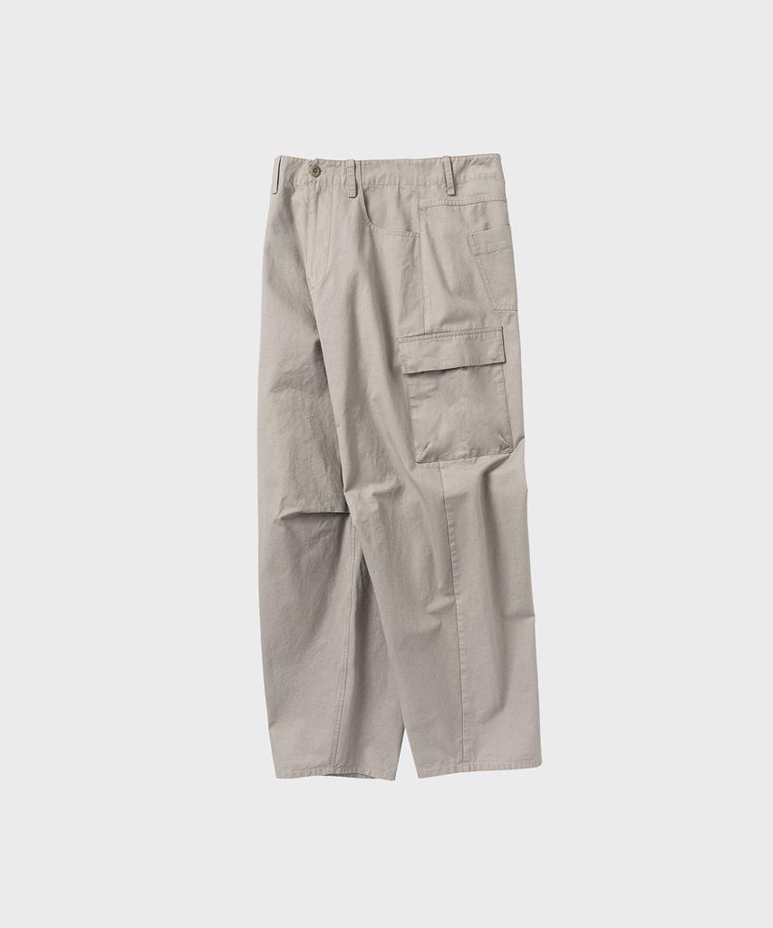 NONBLANK Washed Wide Curved Cargo Pants_Beige