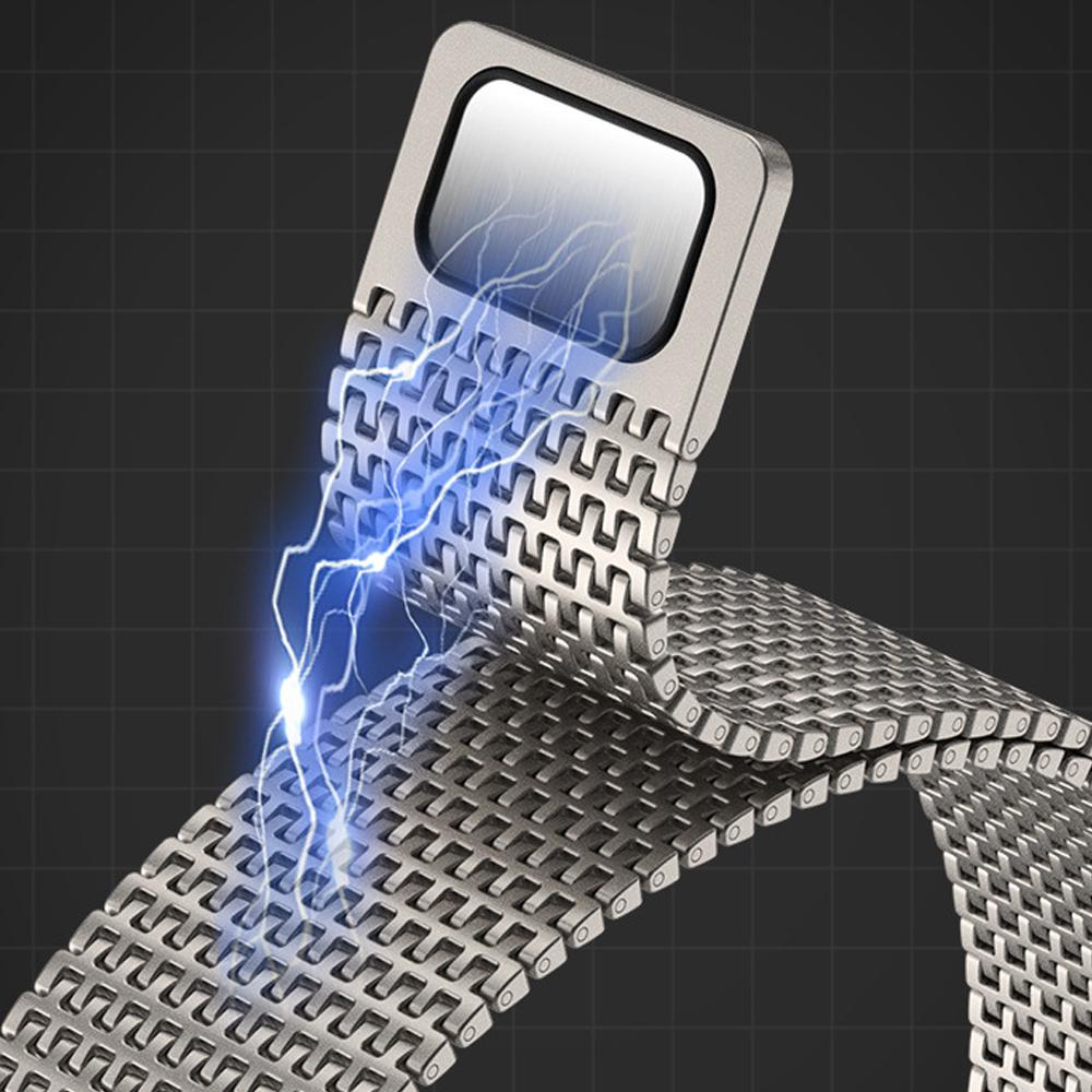 Mediolański Pasek do Apple Watch Band Ultra 2 49mm 10 46mm 9 8 7 45mm Luksusowa Metalowa Bransoleta z Magnetycznym Zapięciem dla iWatch 6 5 4 SE 44mm