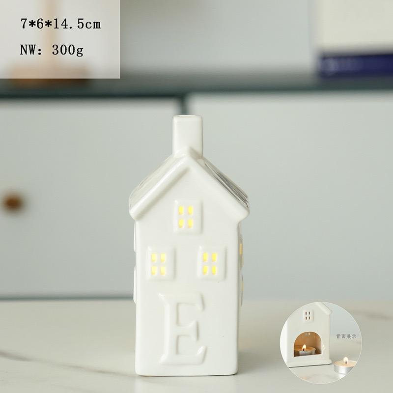 Ceramic House Candle Holder, Nordic Creative Candlestick for Home, Dinner & Wedding Table Decor