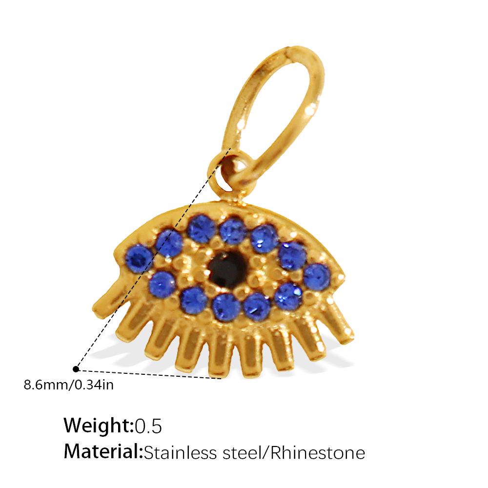 Cross-border Rhinestone Evil Eye Stainless Steel Pendant & Keychain Bracelet Collection
