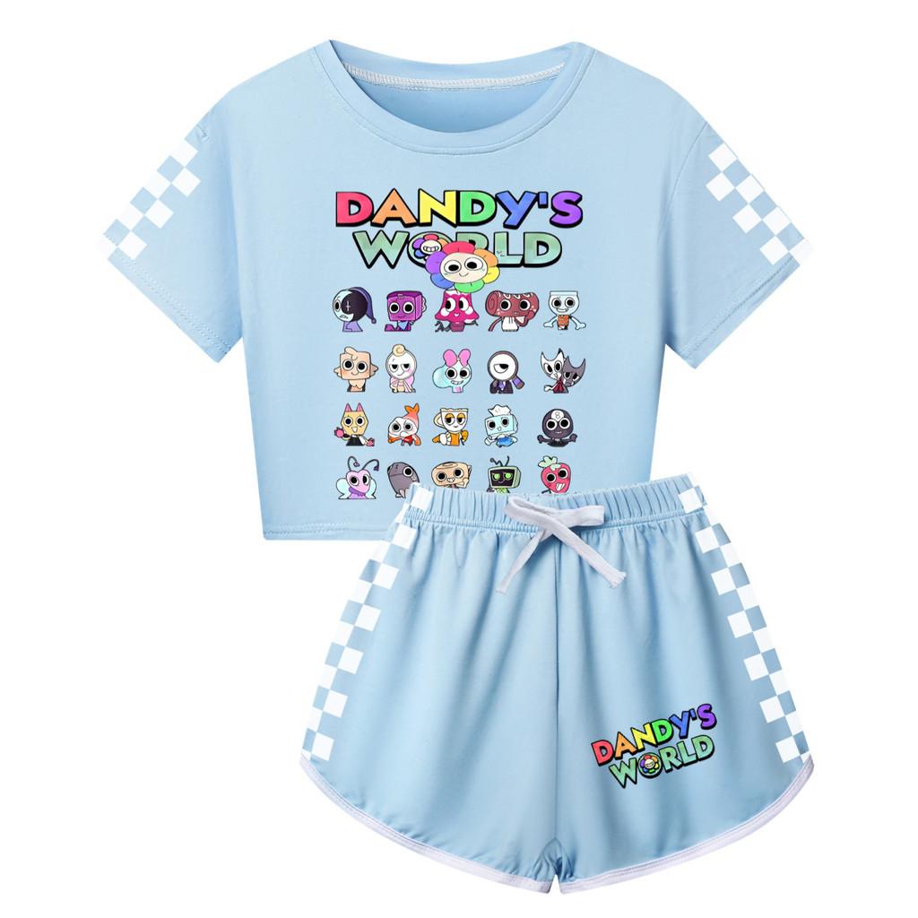 

Dandys World Pattern Взрослый Детский Комплект Пижамы с Короткими Рукавами Короткого Стиля Одежда Adult XS светло-синий