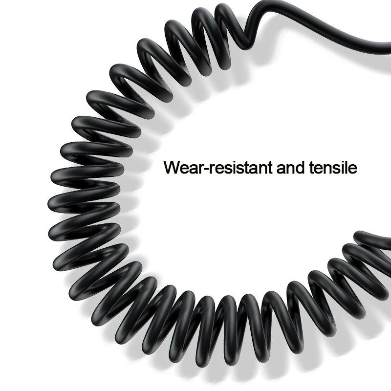 66W 5A Fast Charging USB Type C Cable Spring Telescopic Car Phone Charger Cable For Samsung Xiaomi Redmi Huawei USB C Date Cord