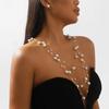 French New Light Luxury Pearl Multi-layer Necklace, Elegant Small Fragrant Design Earrings Neck Chain