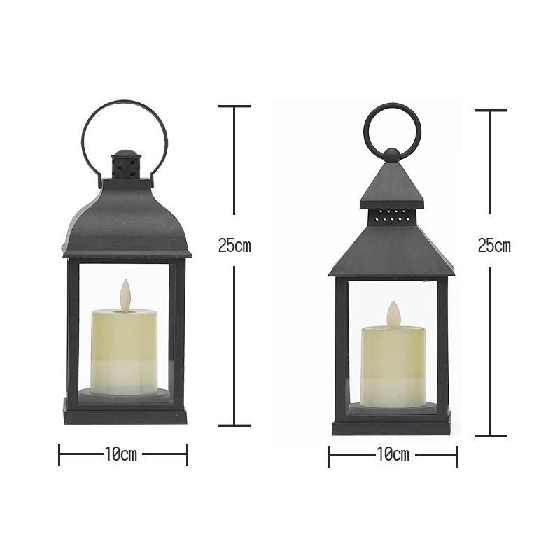 Vintage Lantern Decorative LED Flickering Flameless Candle with Timer, Battery Powered LED Decorative Hanging Lanterns for Indoor Outdoor Garden Yard