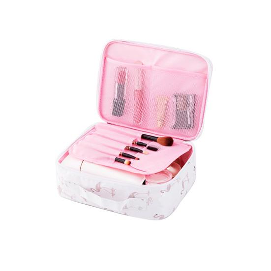 Portable Travel Waterproof Flower Flamingo Cosmetic Bag Mini Wash Pouch Handbag
