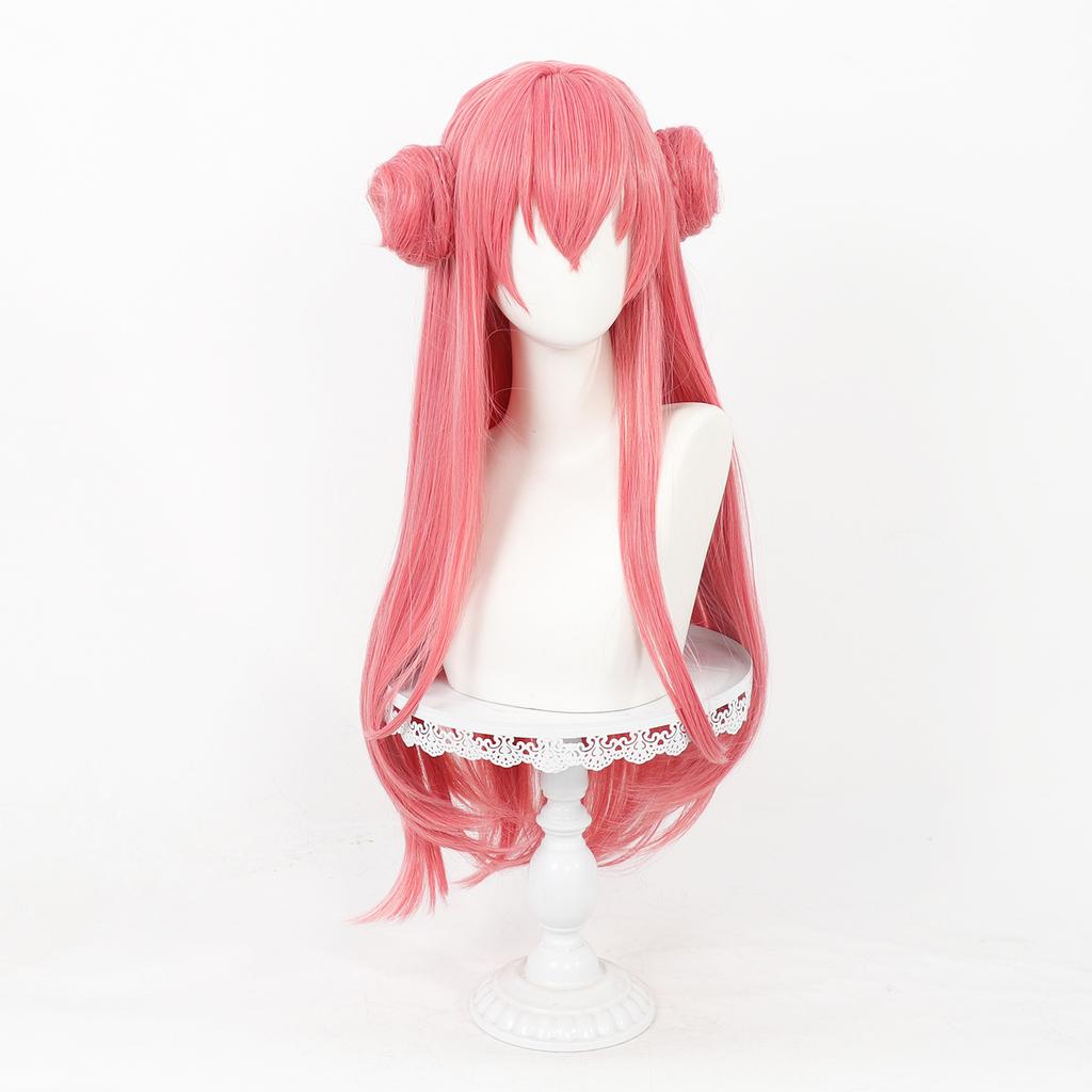 Cosplay Wig Project Sekai-Colorful Stage Feat Anime Wig Airi Momoi Pink Double Grab Chignon Synthetic Game Role Play Wig