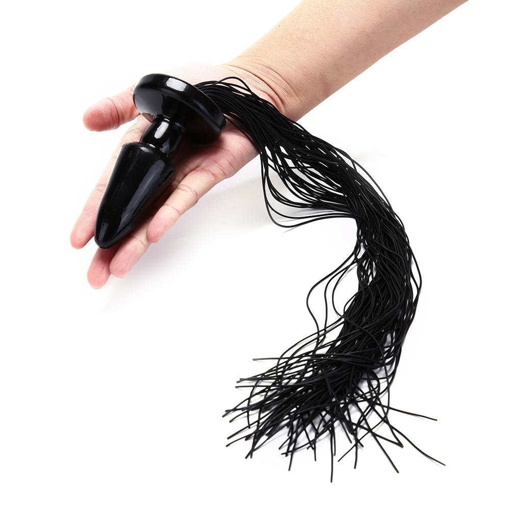 Fetish Animal Cosplay Horse Tail Anal Plug Silicone Pony Tail Butt Plug  Dildo Stimulator Masturbation Sex Toy For Women Men